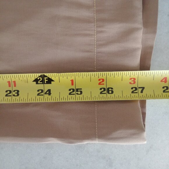 Light tan caramel brown XL cropped lightweight flowy wide leg ankle pants - Picture 10 of 13